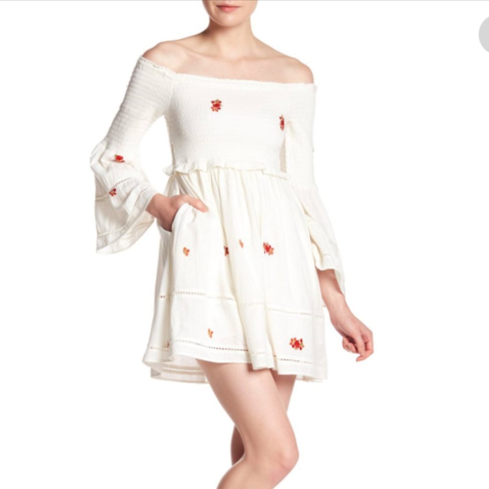 White free people mini dress